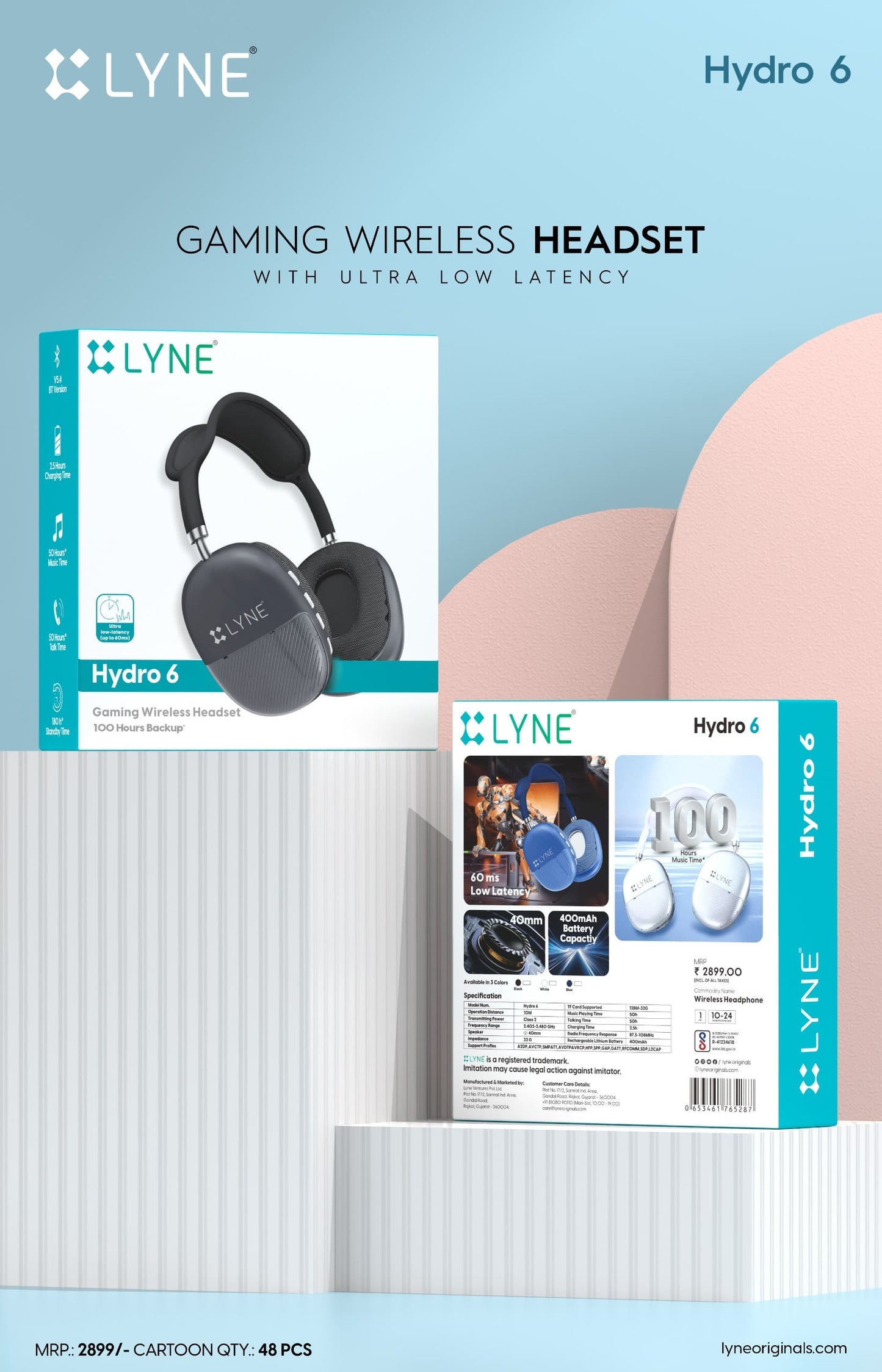 LYNE Hydro 6 Gaming Wireless Headset